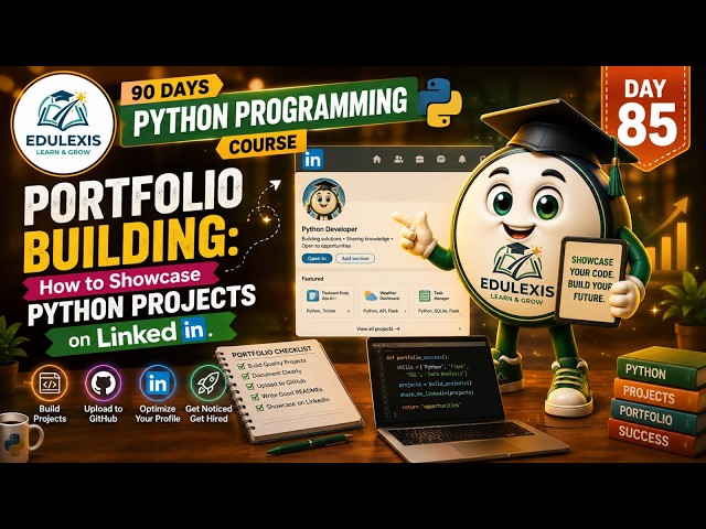 Day 85: Build Your Portfolio & Showcase Python Projects on LinkedIn 🚀 | Edulexis