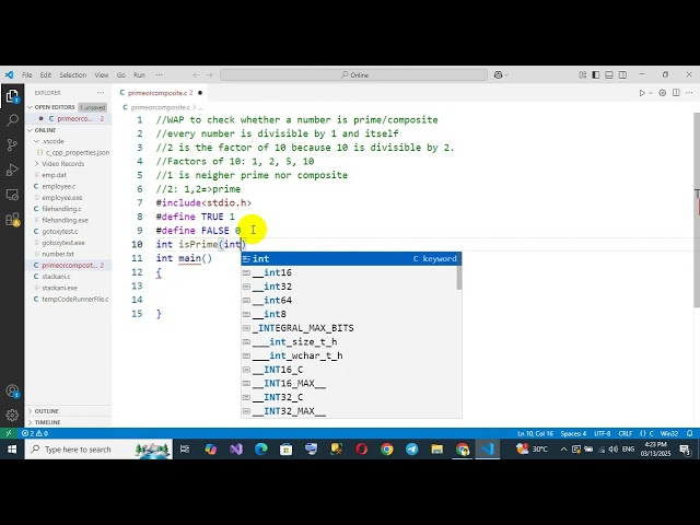 Day-5: C Programming Training- Finding prime/composite numbers using function