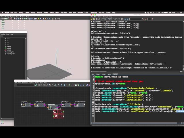 Maya Python Tool Scripting Tutorial - follicle constraint