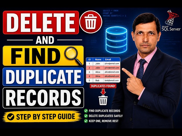 How to Find & Delete Duplicate Records in SQL Server | SQL Interview Question-Part-03