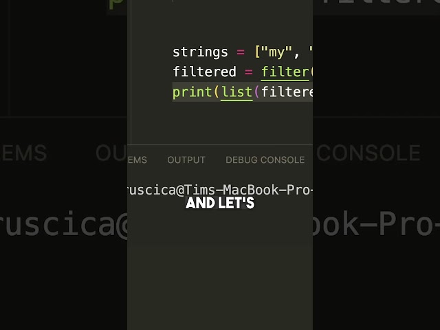 What does the filter function do in Python?