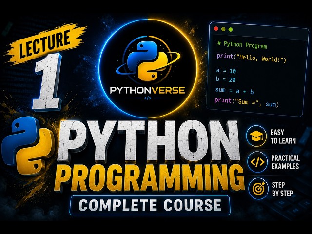 Python Programming Complete Course in Hindi | Lecture 1 | Python for Beginners | PythonVerse