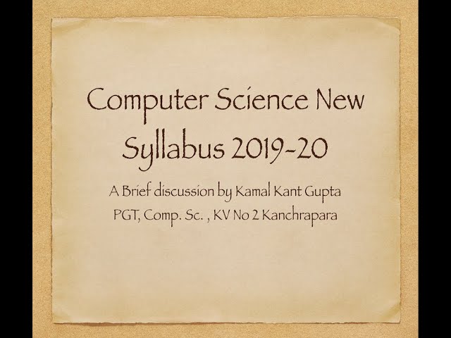 Discussing Computer Science(New Syllabus) - Class XII