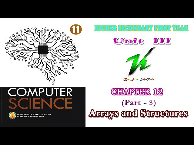 Chapter 12 (Part 3) | Arrays and Structures | Tamilnadu board 11th computer science