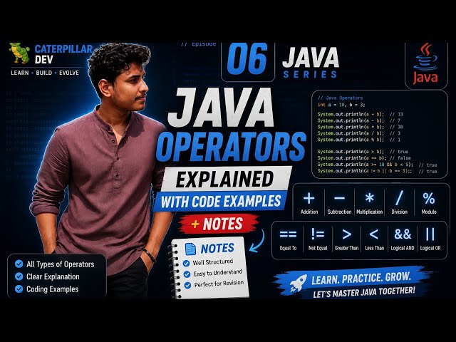 MASTER JAVA OPERATORS IN ONE VIDEO 🚀 | Complete Beginner Guide with NOTES | No one will tell you #6