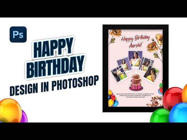 Happy Birthday Design on Photoshop | Nepali Tutorial