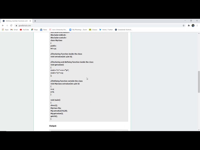 Member Functions in C++ with example | C++ Programming | C++ Member Functions in Classes