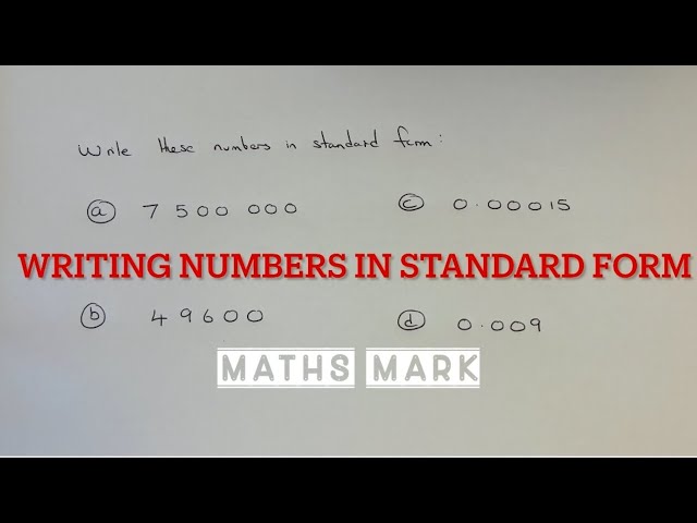 Standard Form. How To Convert Large And Small Numbers Into Standard Form. 4K Edit.