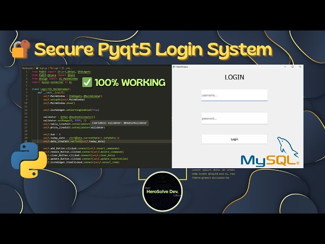 Create a Secure Login System with PyQt5 & QtDesigner | Python GUI (Tutorial for Beginners)