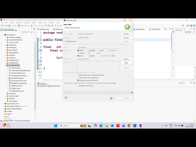 Final Keyword in Java || Constructors in Java #automation #oop #oopsconcept
