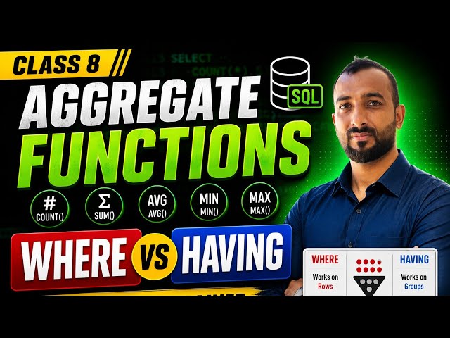 PostgreSQL Aggregate Functions & WHERE vs HAVING: Stop Making This Mistake #sql  #dataanalytics