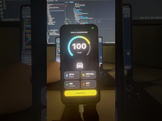 Tesla Dashboard UI with Flutter 🤯 #programming #flutter #softwarearchitect #coding