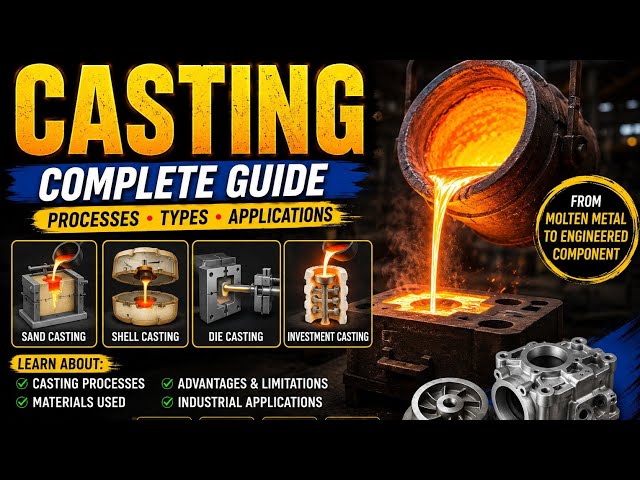 Casting Process in Mechanical Engineering | Types, Processes, Advantages & Applications | Complete