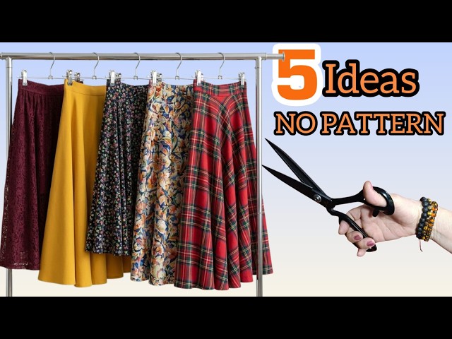 No Pattern? No Problem! 5 Easy Skirts for ANY SIZE (Beginner Friendly)