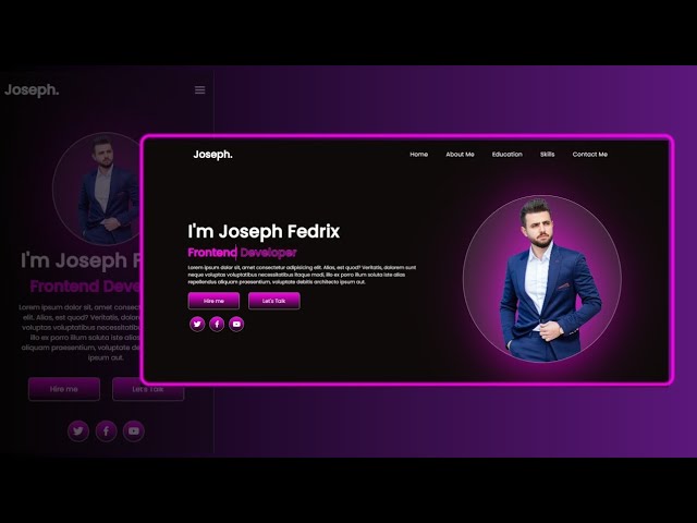 Responsive Animated  Portfolio Website using HTML & CSS