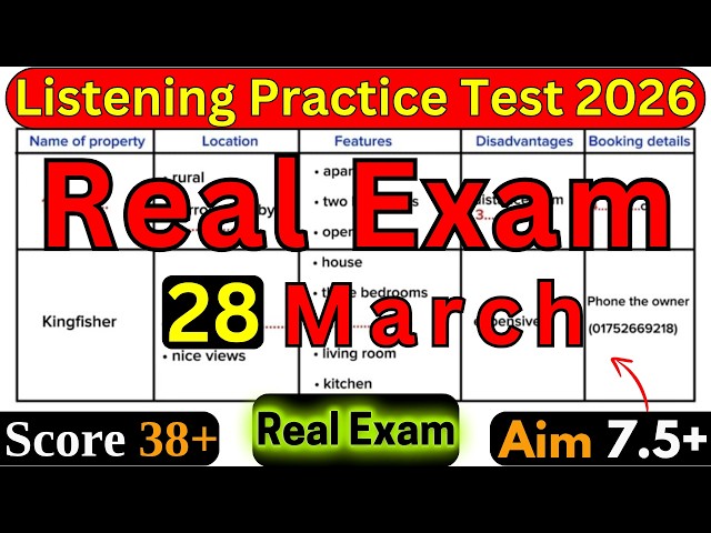 REAL IELTS LISTENING PRACTICE TEST 28 MARCH 2026 WITH ANSWERS | REAL IELTS LISTENING 2026