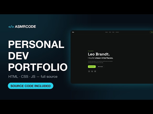 Building a Personal Dev Portfolio — Coding ASMR | No Talking | Keyboard Sounds