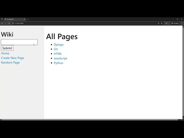 Wiki -  Project_1  -  HarvardX  -   CS50's Web Programming with Python and JavaScript