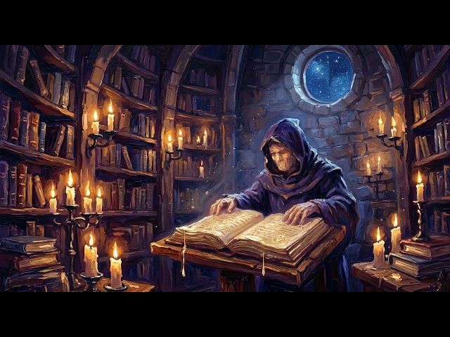 You're a scholar in a candlelit tower at midnight | 3 hours of medieval lofi mix