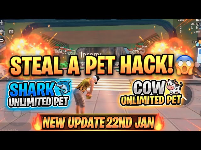 Stea A Pet 🤯 Update Shark  and Cow unlimited Hack 💯 Working | Roblox new pet #freefire #viralvideo 