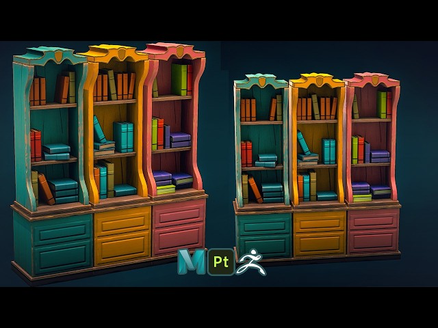 Stylized Book Shelf with Autodesk Maya 2027, Zbrush, and Substance Painter