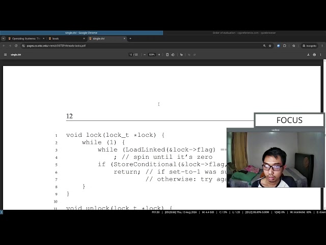 Live study: read along book "Operating Systems: Three Easy Pieces" (Part 176)