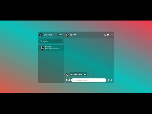 Web ChatApp with Vanilla JavaScript & CSS and Glass Effect
