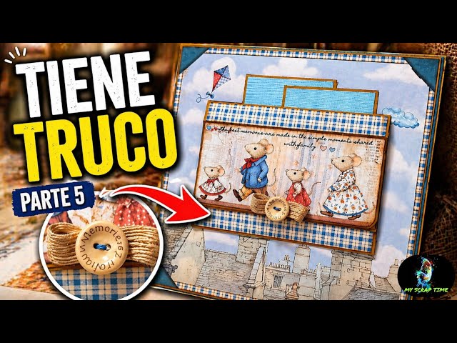  FAMILY Stamperia 👈 TIENE TRUCO 👀 el detalle que mejora tu álbum | Scrapbooking PARTE 5 