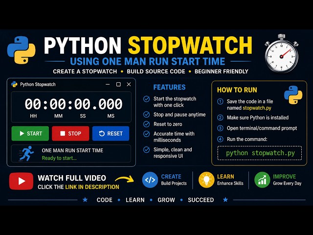 Build a Digital Stopwatch in Python ⏱️ | Python Mini Project #shorts