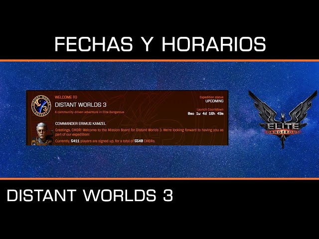 Fechas y horarios DW3 - Elite Dangerous 2026