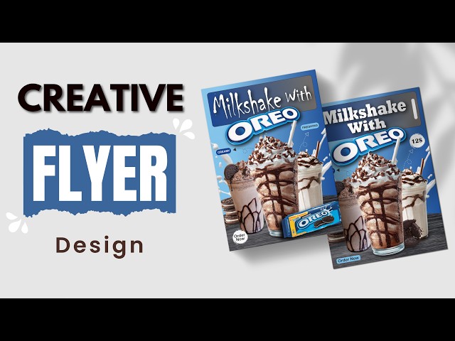 Oreo Milkshake Flyer Design | Illustrator Speed Tutorial | Graphic Design