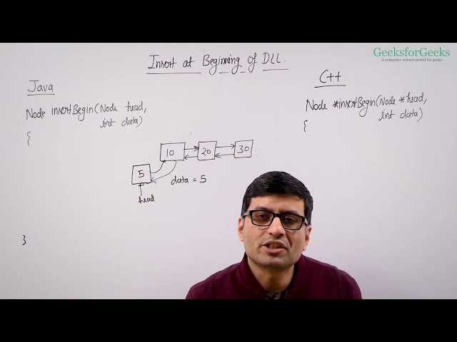 18 Insert at Begin of Doubly Linked List