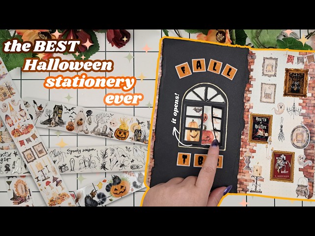 🍂 Creating my FALL TBR spreads & Stunning Halloween washi tapes! 🎃 Journal vlog No.26