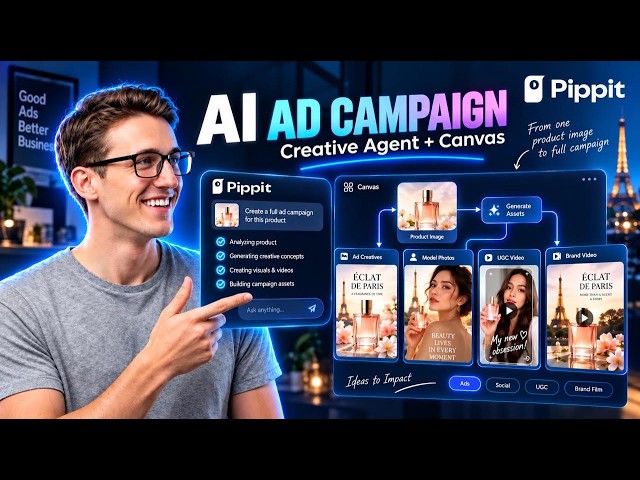 Pippit Creative Agent + Canvas: Build a Complete AI Ad Campaign