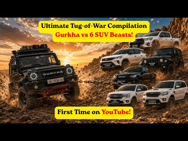 First Time on YouTube! 😱 Gurkha vs Thar Roxx, Fortuner, Endeavour, D-Max & Scorpio
