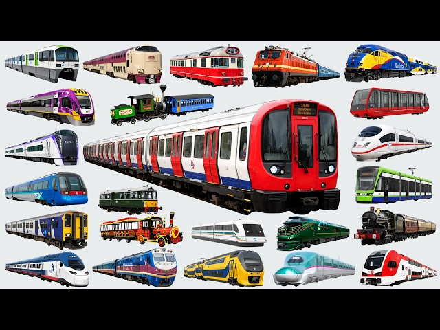 Passenger Trains for Kids | Learn Types of Trains | Train Names & Sounds