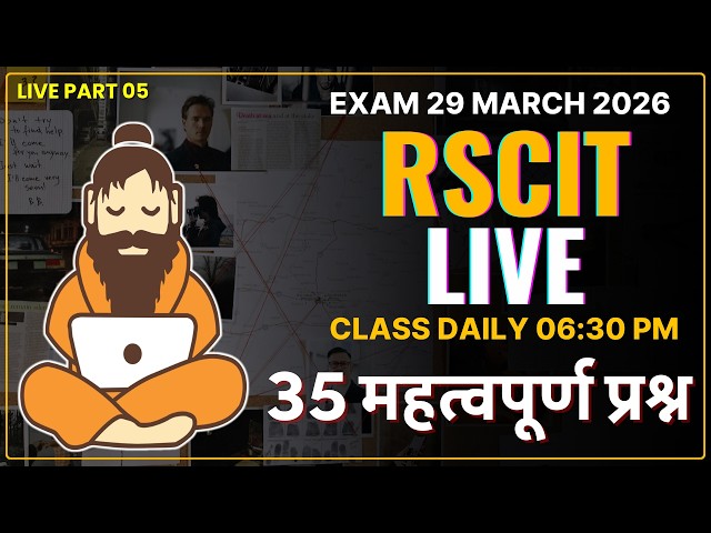 RSCIT Exam Important Questions 2026 RSCIT Live Class 05 RSCIT Computer Course RSCIT Exam 29 March 26