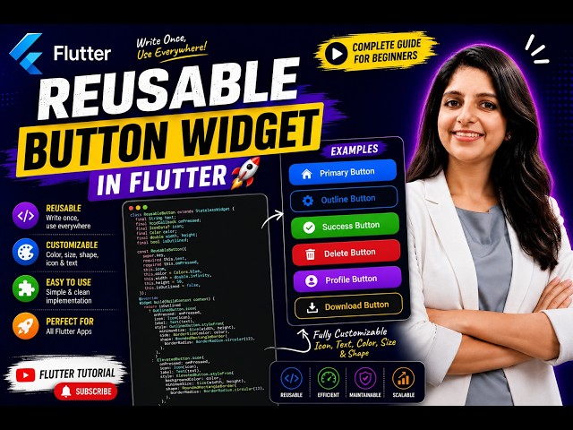 Reusable Button Widget in Flutter | Create Custom Buttons Easily | Flutter Malayalam #flutter