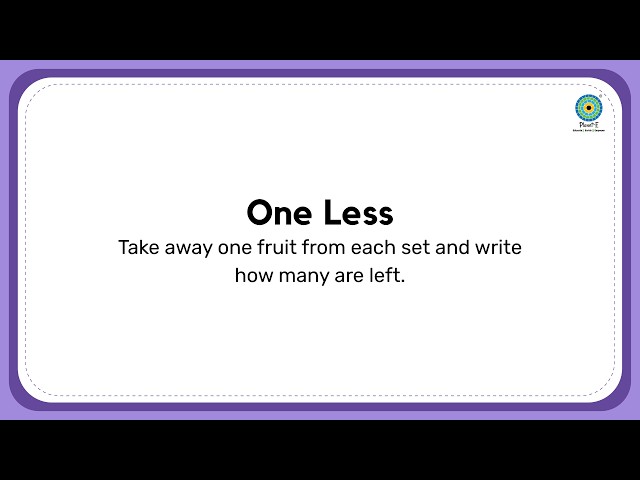 One Less - Sr. KG #learning #education #mathconcepts #revision #worksheet #srkg