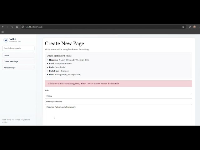 Wiki - CS50's Web Programming with Python and Javascript