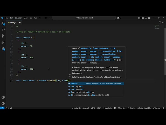 JavaScript | Use of reduce method with array of objects