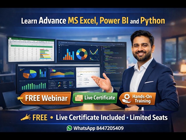 FREE Data Analytics Webinar | MS Advance Excel + Power BI + AI | Full 2-Hour Session