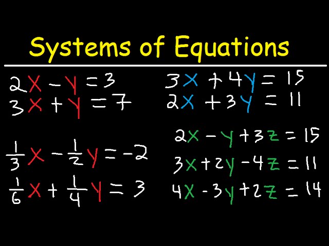 How To Solve Systems of Equations By Elimination - Examples With Fractions & 3 Variables