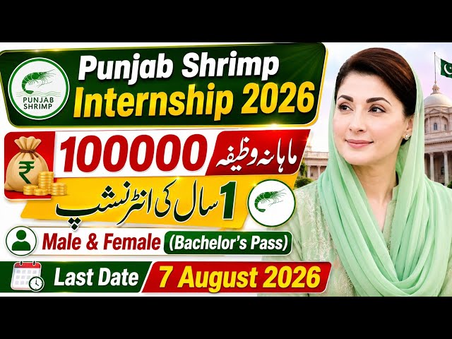 CM Punjab Shrimp Internship Program 2026 | 100,000 Stipend | How to Apply Online