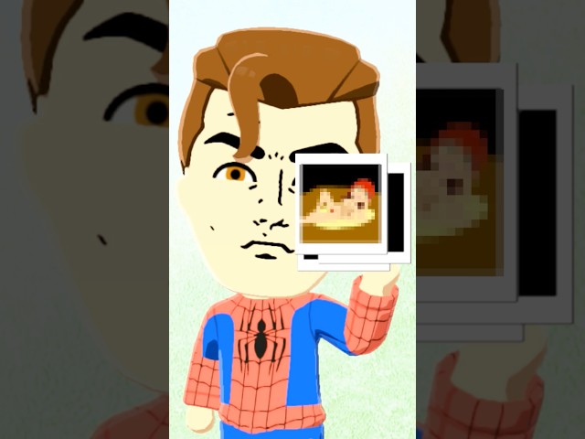 Peter shows off Mary Jane’s pictures #spiderman #tomodachilife