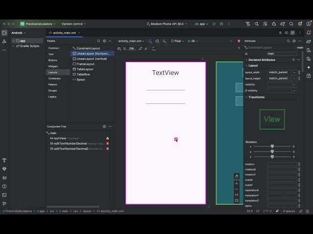 Aplicación de calculadora en Android Studio con Kotlin + XML 📱