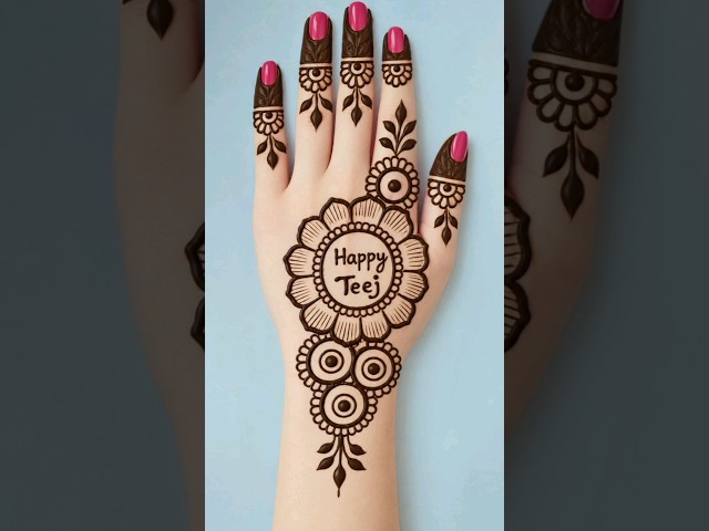 Teej mehndi design 2026 | simple mehndi design | mehndi design | front hand mehndi design | mehndi