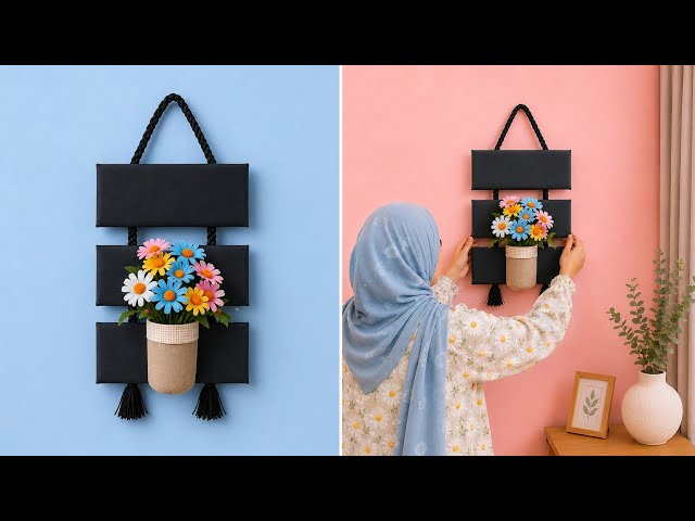 DIY Cardboard Wall Decor | Beautiful Rope & Daisy Flower Home Decor