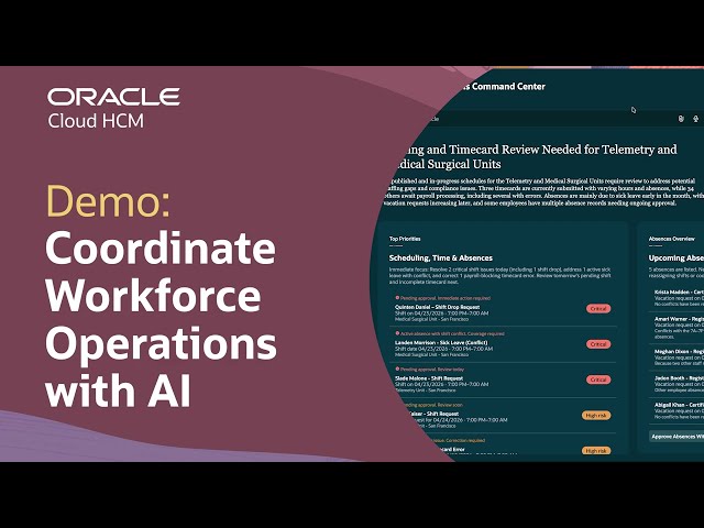 Workforce Operations Command Center: Oracle Fusion Cloud HCM Demo