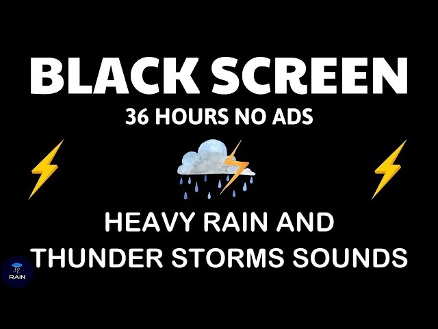 🔴 Heavy Rain and Thunder Sounds for Sleeping - Black Screen | Sleep Better Tonight Live